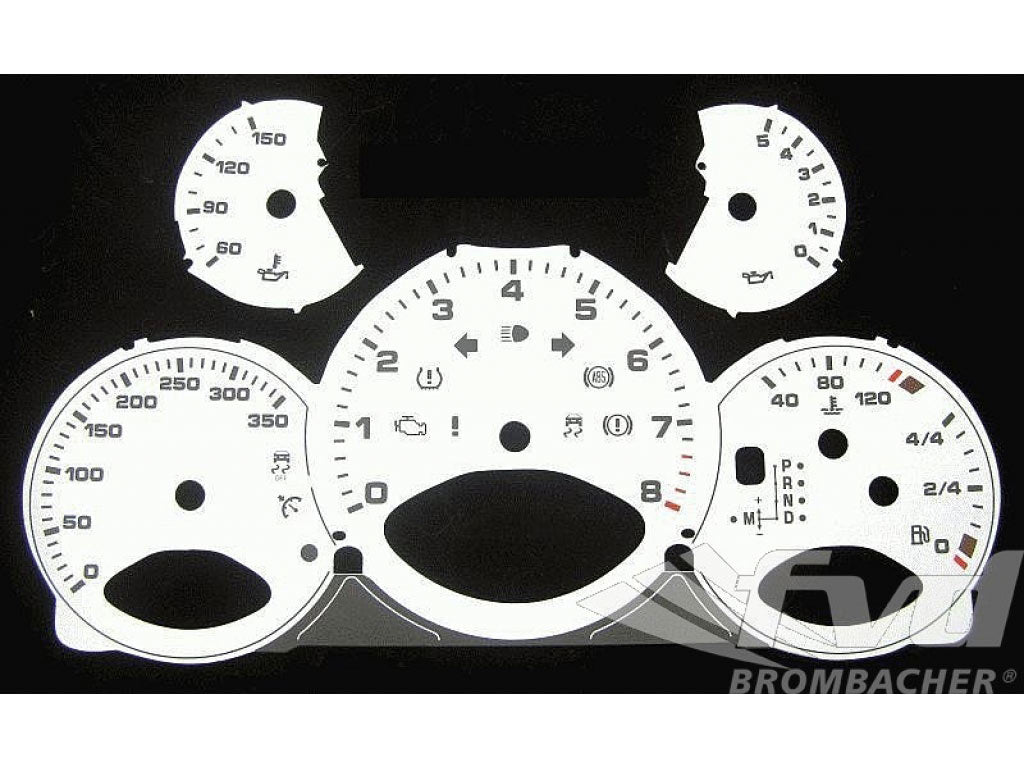 Gauge Faces white 997-2 Turbo PDK Km/h