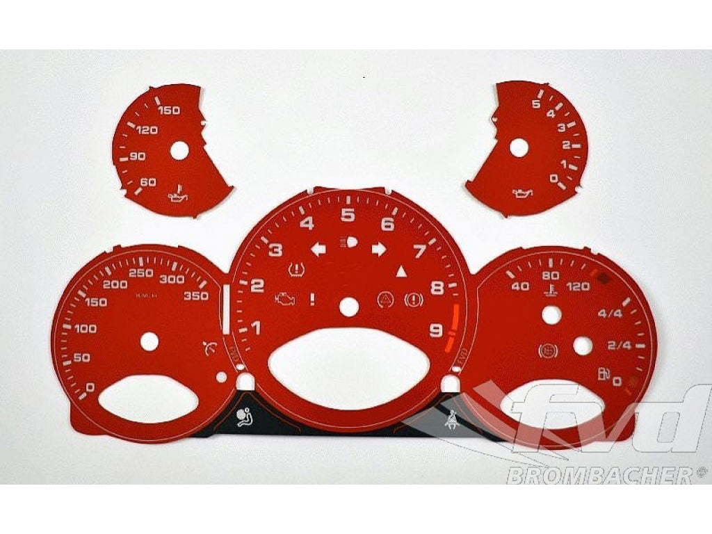 Gauge Faces indian red 997 GT3 manual Km/h