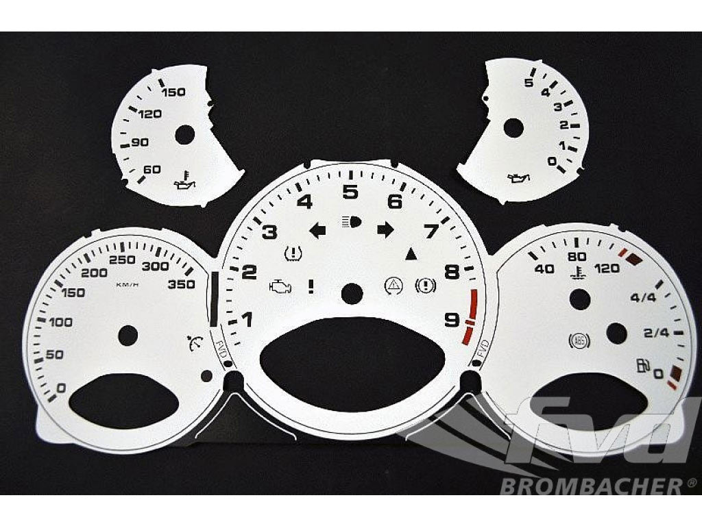 Gauge Faces white 997 GT3 manual Km/h