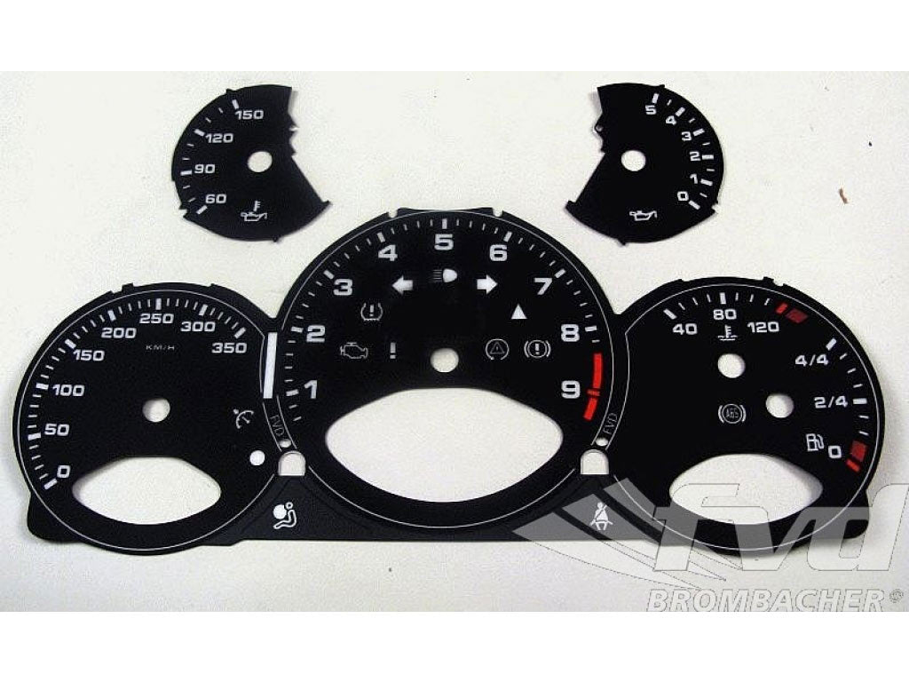 Gauge Faces black 997.2 GT3/RS manual km/h