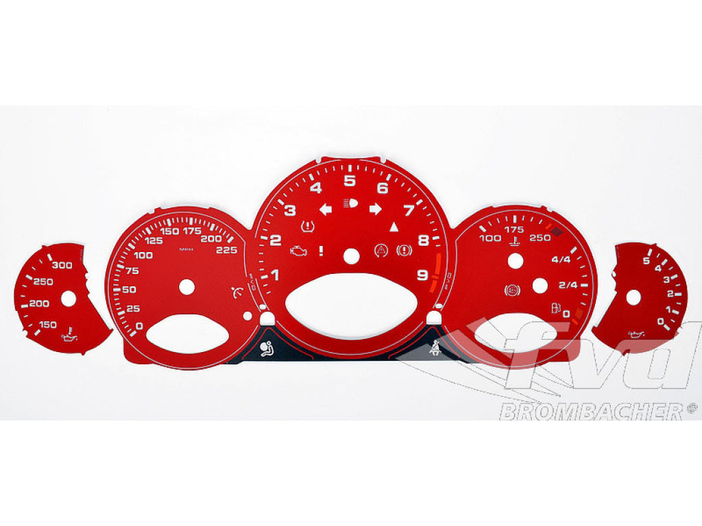 Gauge Faces red 997.2 GT3/RS manual MPH, Fahrenheit