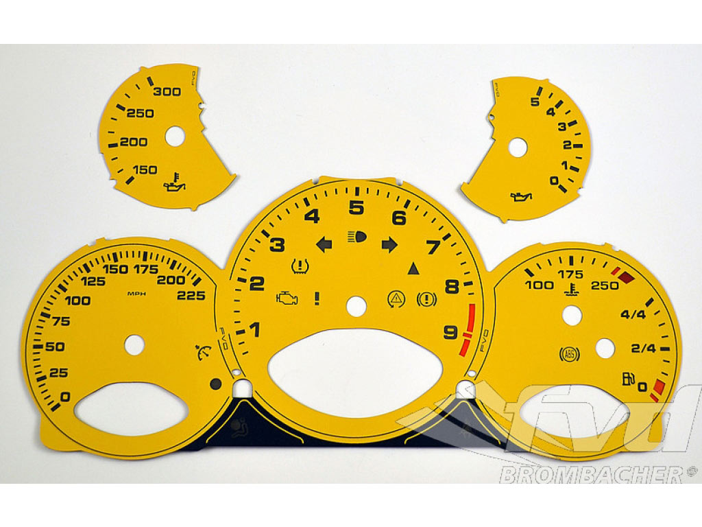 Gauge Faces speed yellow 997.2 GT3/RS manual mph