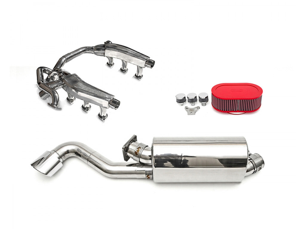 Fabspeed Performance Package Single Outlet Slantnose with Deluxe Quad Tip|Polished Chrome