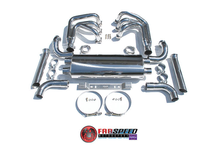 Fabspeed Maxflo Header Muffler Kit WITH out Heat, competition muffler outlets