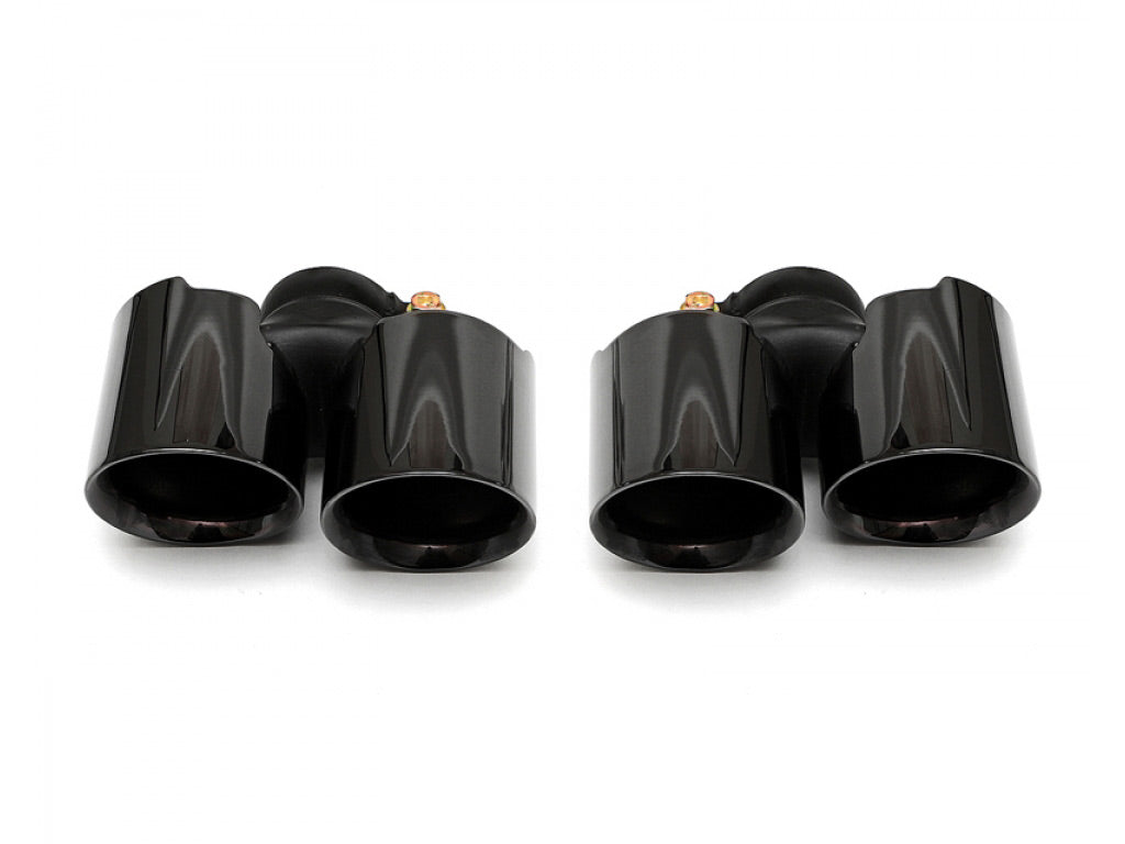 Fabspeed Deluxe Quad-Style Tips Single-Inlet|Non-PSE|Black Chrome