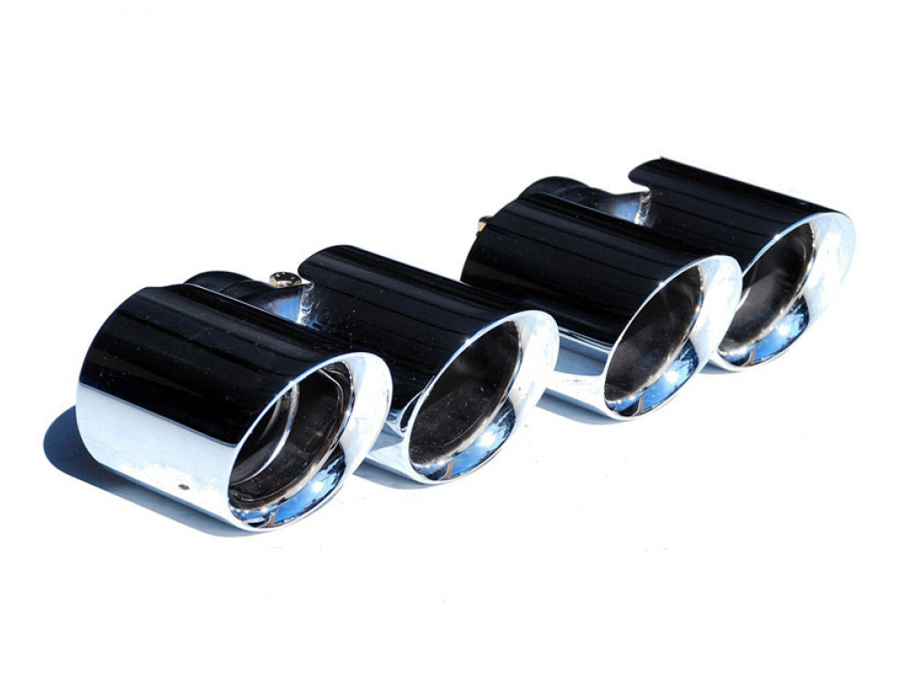 Fabspeed Deluxe Quad-Style Tips Single-Inlet|Non-PSE|Polished Chrome