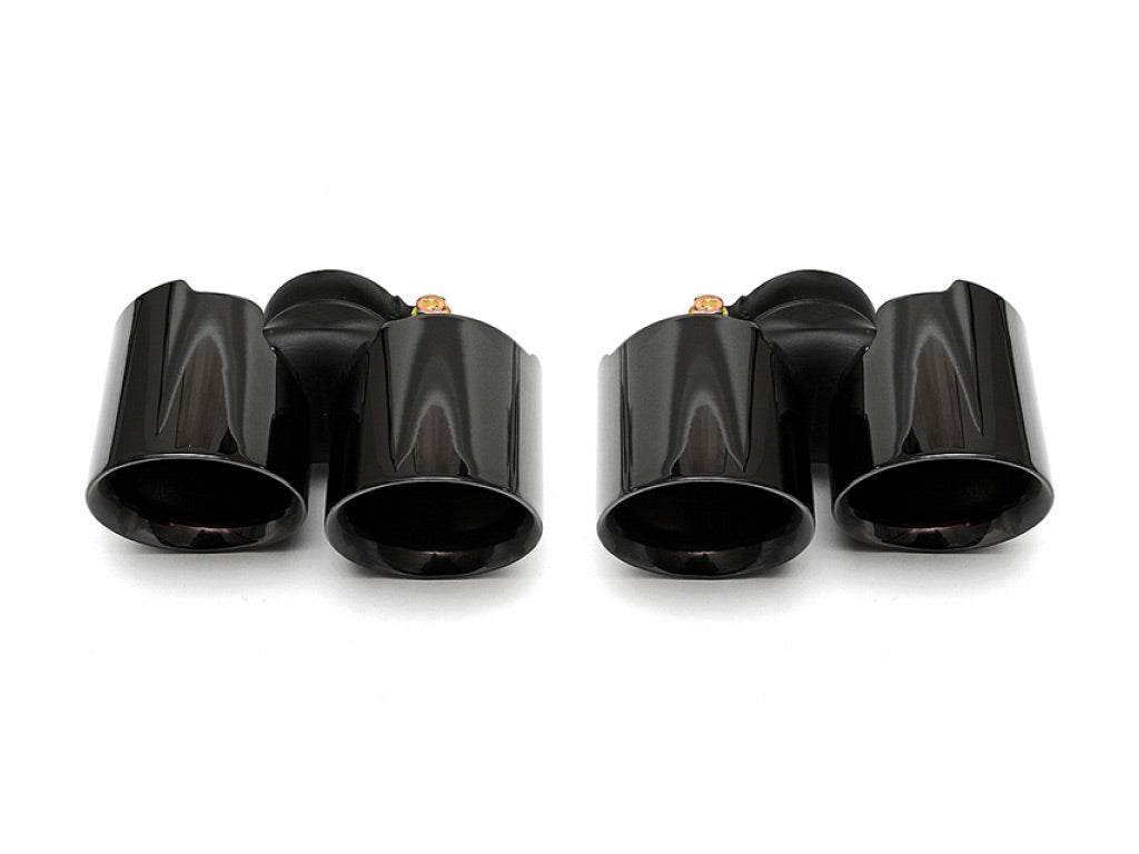 Fabspeed Deluxe Quad Style Tips|Black Chrome Carrera S