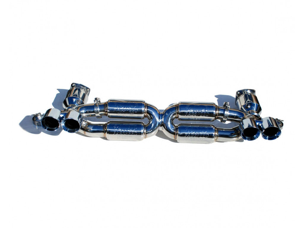 Fabspeed 70mm Supersport Street X-Pipe Exhaust System with Sport Cats|Tips|Polished Chrome