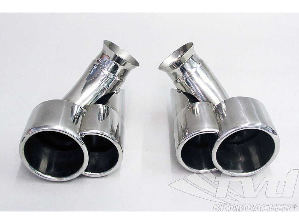 996 Twin Pipe Tips (set) chrome (3.4L) 2x90/80mm