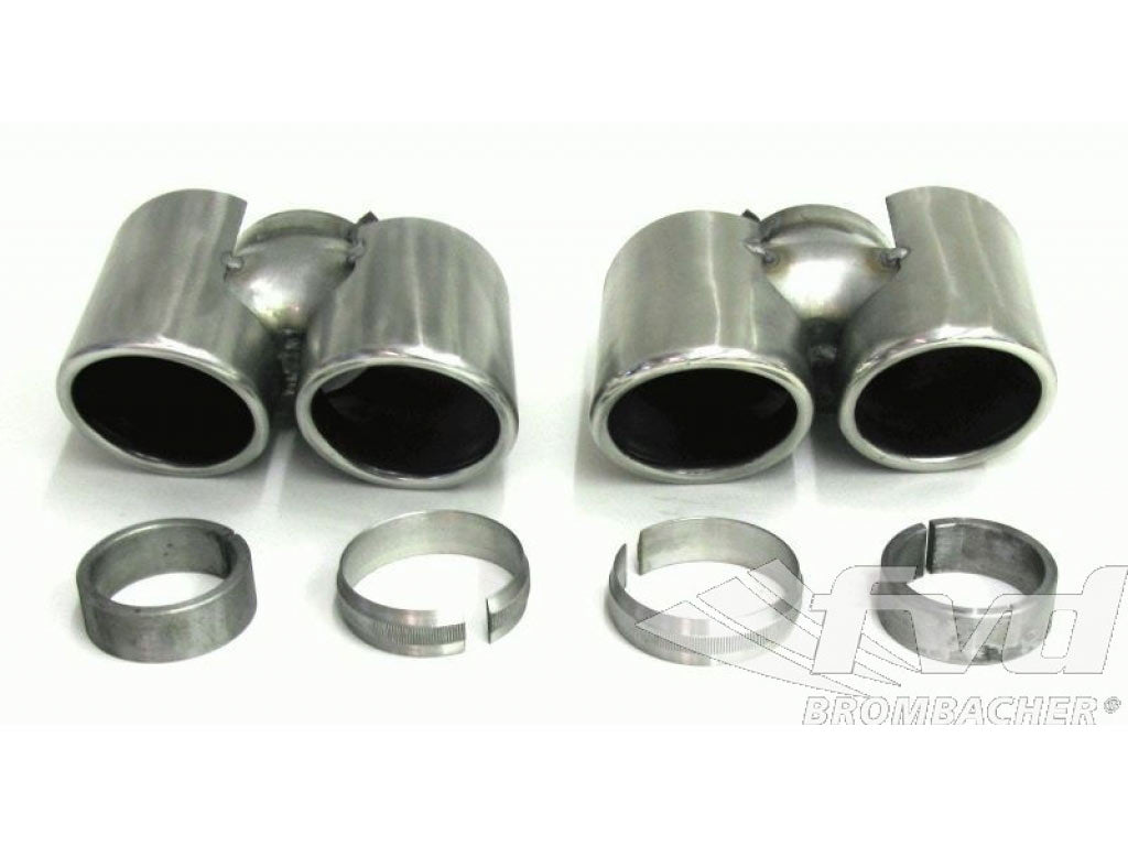 Exhaust Tips (Set) S-Look stainless steel, 4x80mm