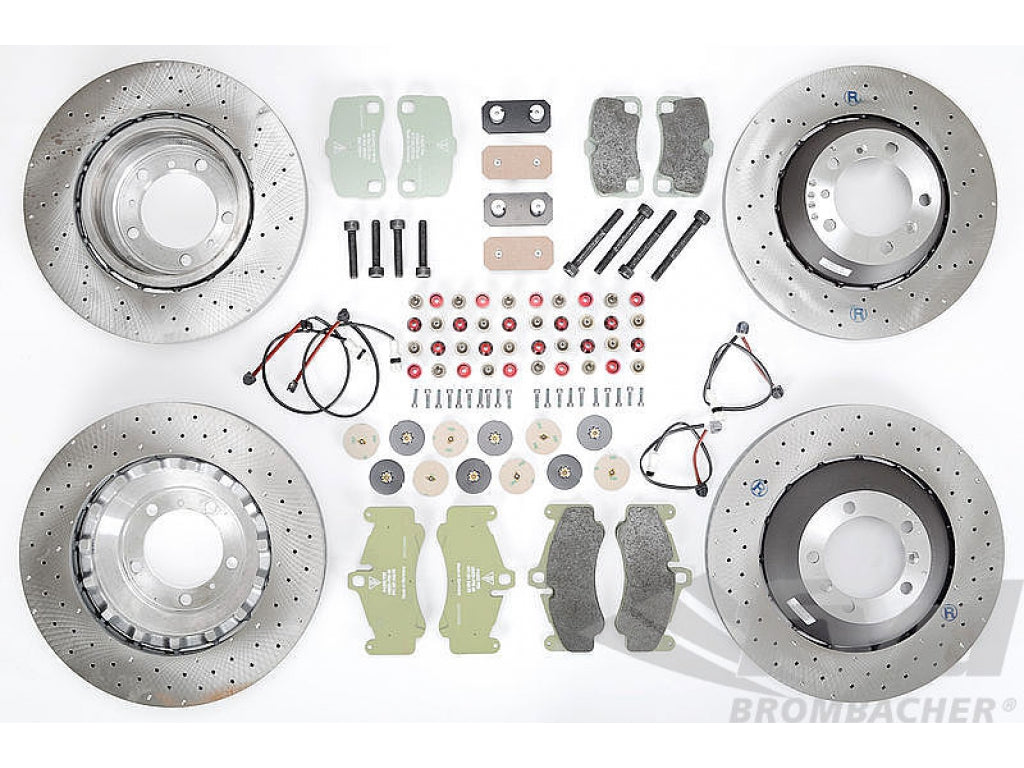 997 GT2/GT3 380/350mm CL Steel Rotor 2-piece Cup conversion with green cup pads
