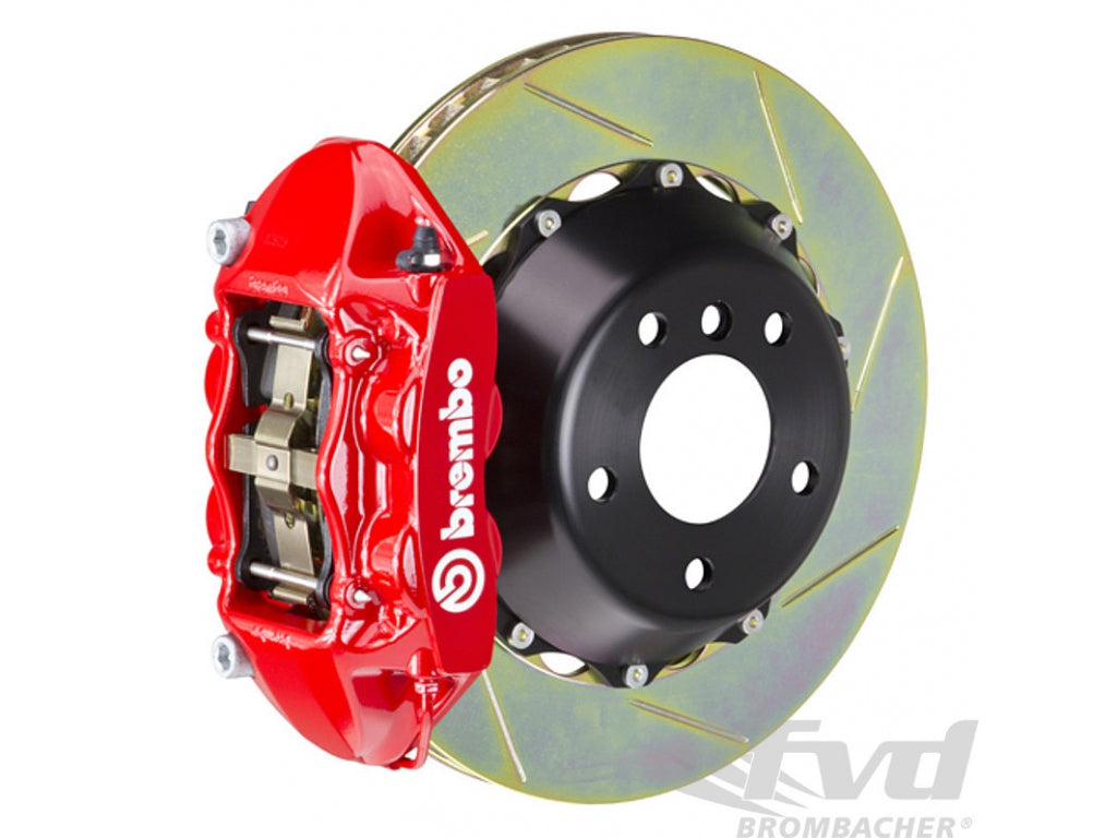Sport Brake System - REAR - BREMBO GT - 4 Piston - Red Caliper - Slotted - 345 x 28 mm