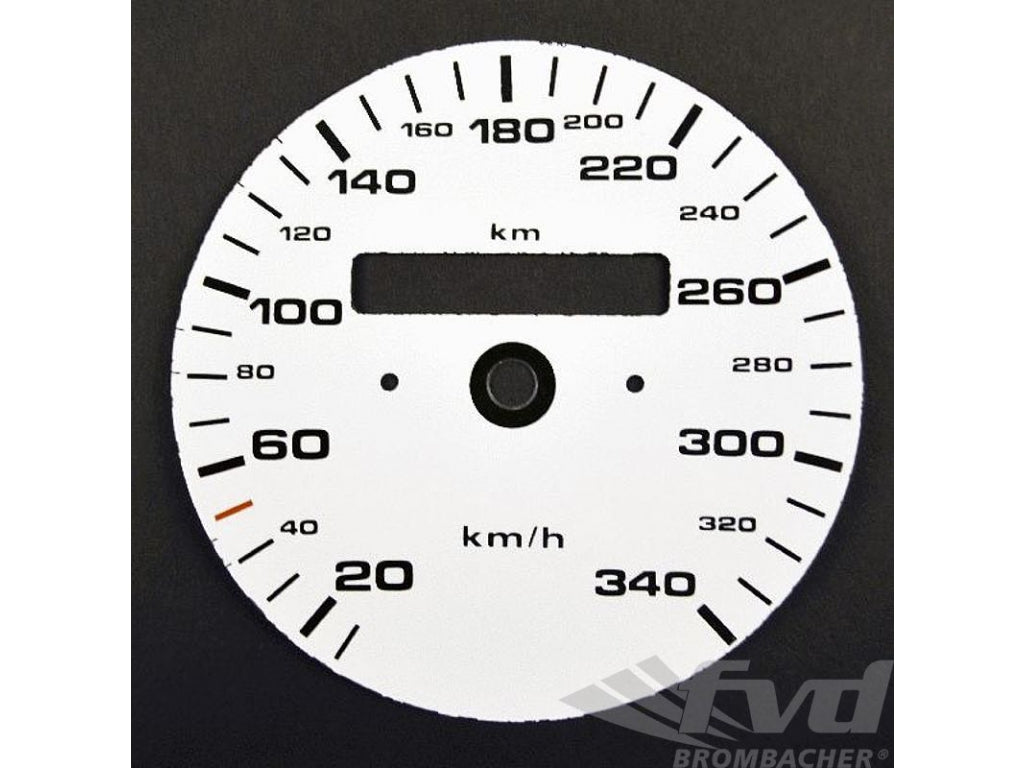 gauge face white 964/993 Speedometer km/h + BC
