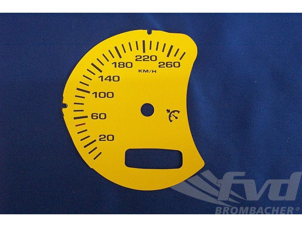 gauge face km/h yellow Boxster with BC