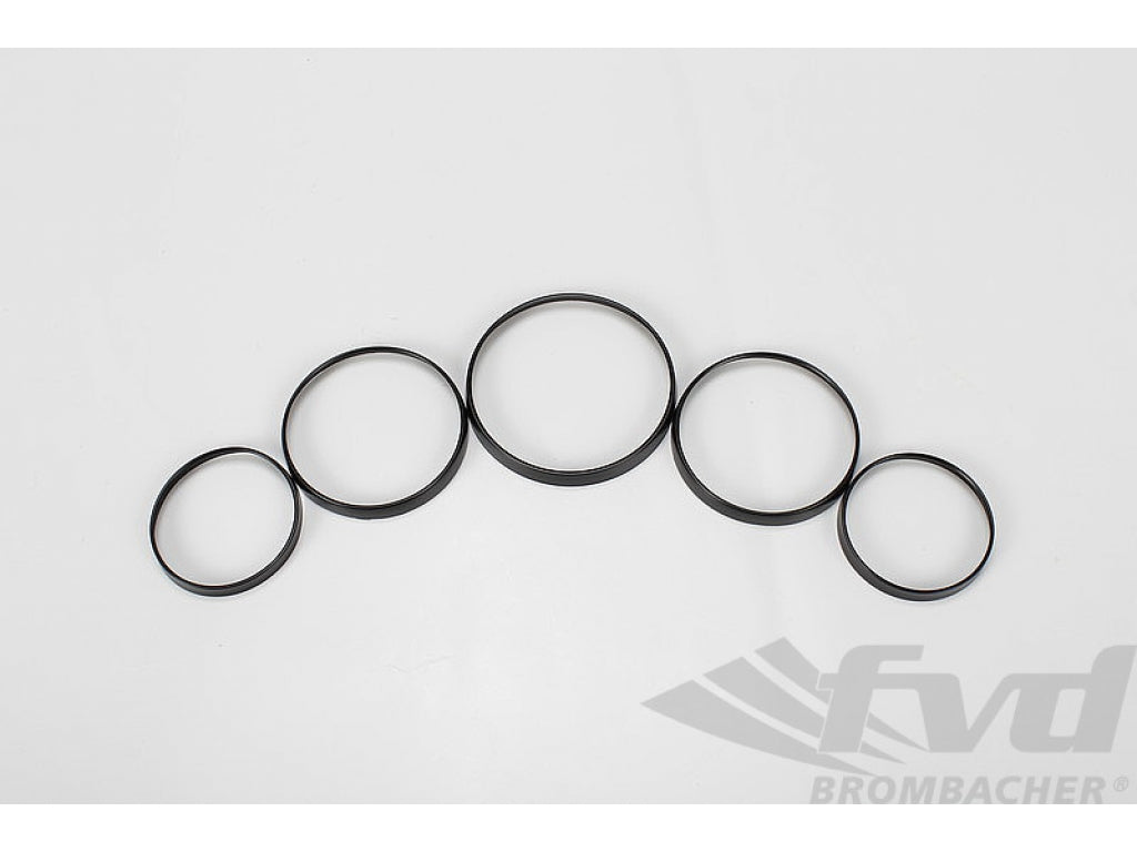 Instrument inner Bezel set 911, 912, 1965 - 1989 Black