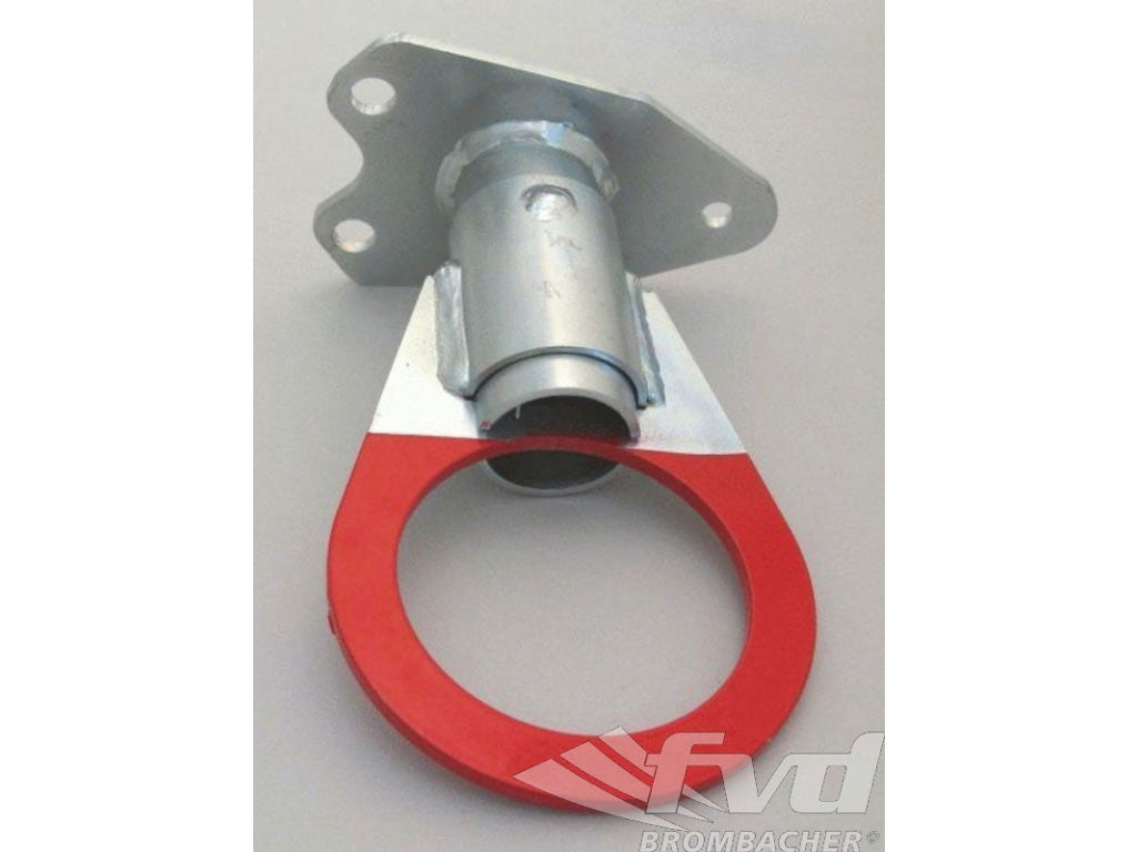 Towing hook red + install kit front 997 CUP