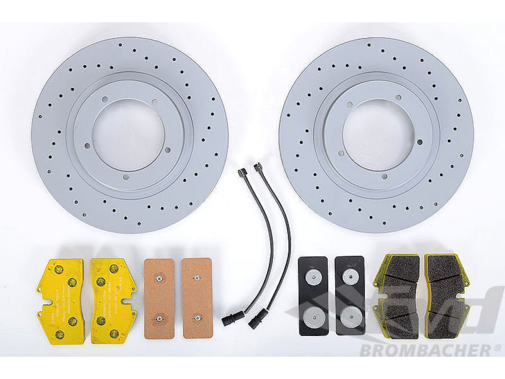 Brake service kit front SPORT( drilled discs + PAGID yellow) 944 Turbo S (88-89)