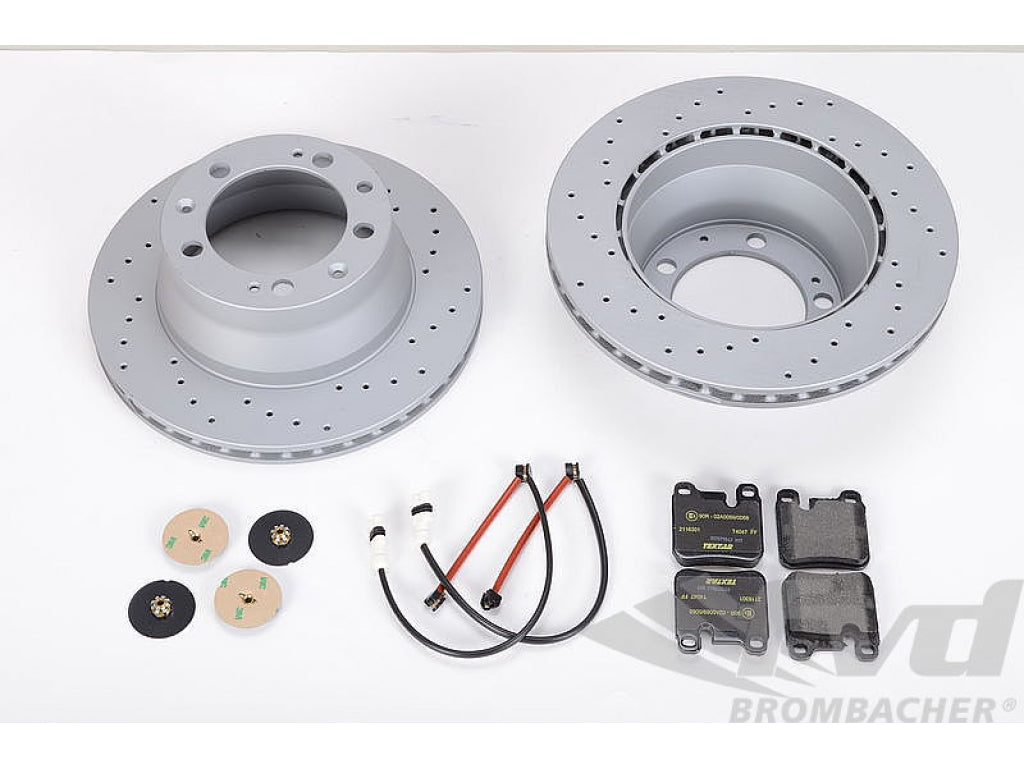 Brake Service Kit 964 C2 1990-92 - REAR - Drilled Discs - 2 Piston Caliper