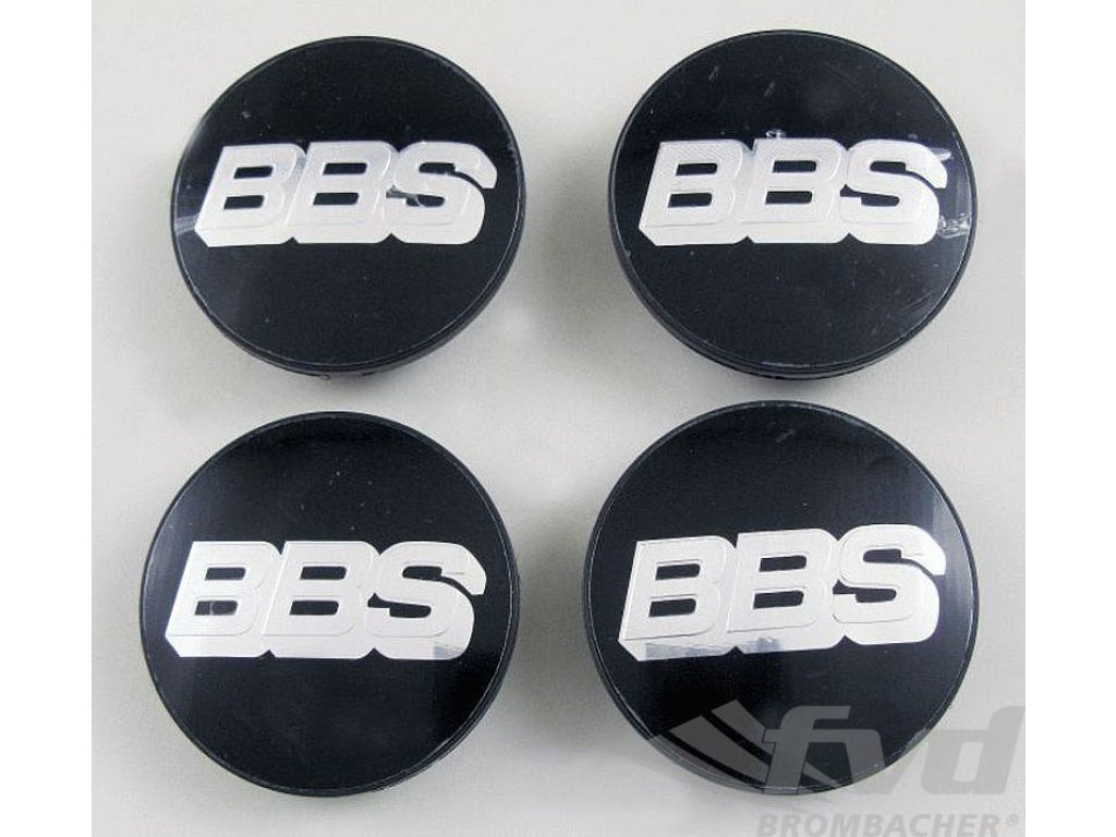 Center Cap Set - BBS - Black / Silver Logo - 76.5 mm OD