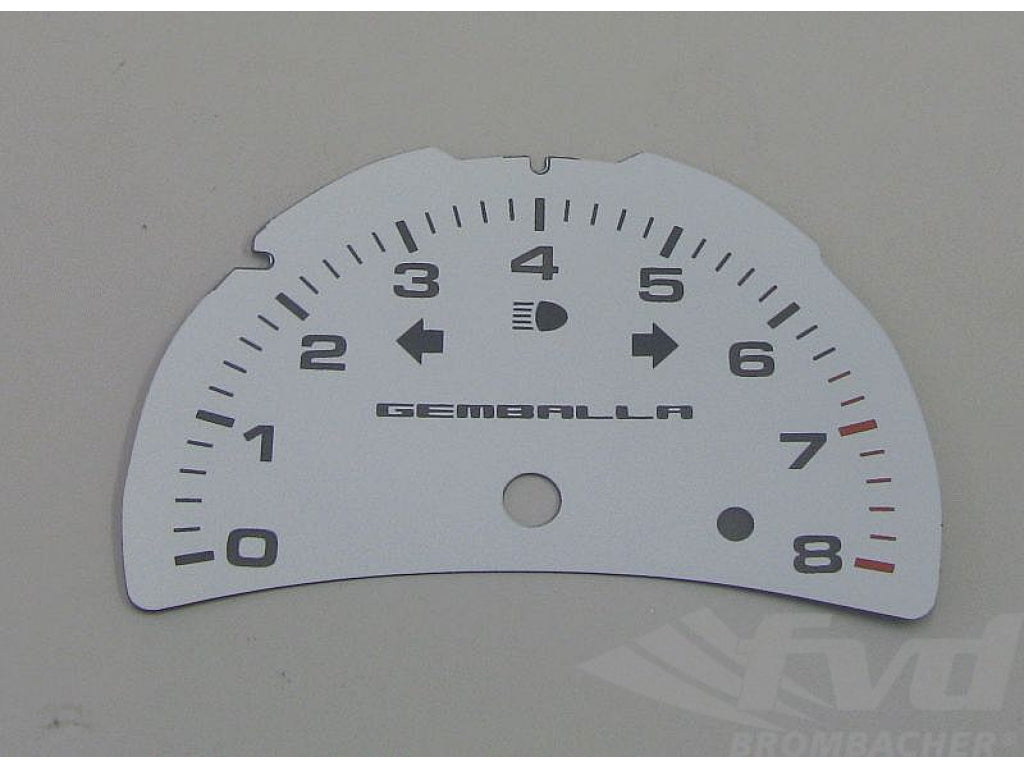 Gauge Face Silver-White Gemballa 996 Turbo (Tach Only)