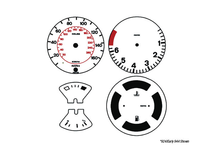 White gauge faces 924-944 Early 85 MPH speedo