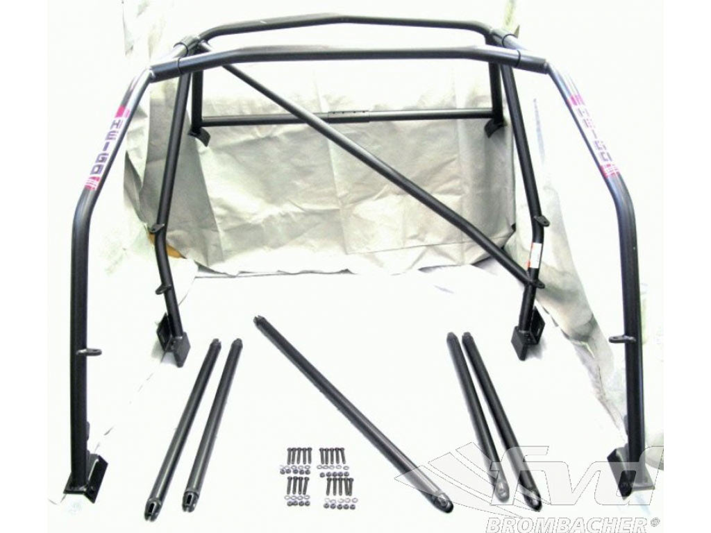 Roll cage steel 911 K sunroof 38 mm with double side protection, diagonale and dash-strut
