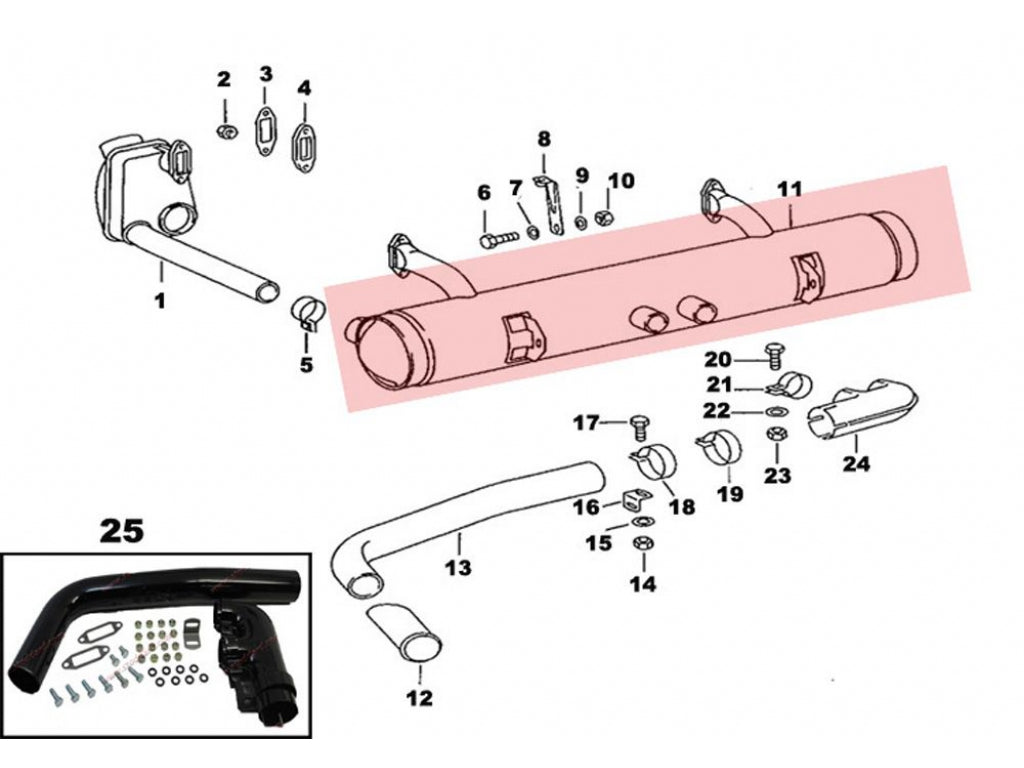 European Exhaust Muffler for 356B, 356C and 912 Replaces 61611101605