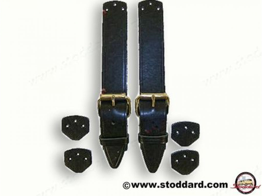 Leather Hood Straps, Black