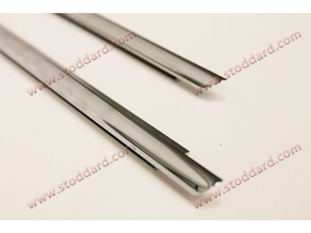Chrome Door Trim Set (Left and Right) for 356 PreA Coupe and 356A Coupe 1950 to 1959 Replaces 35652803 64452803