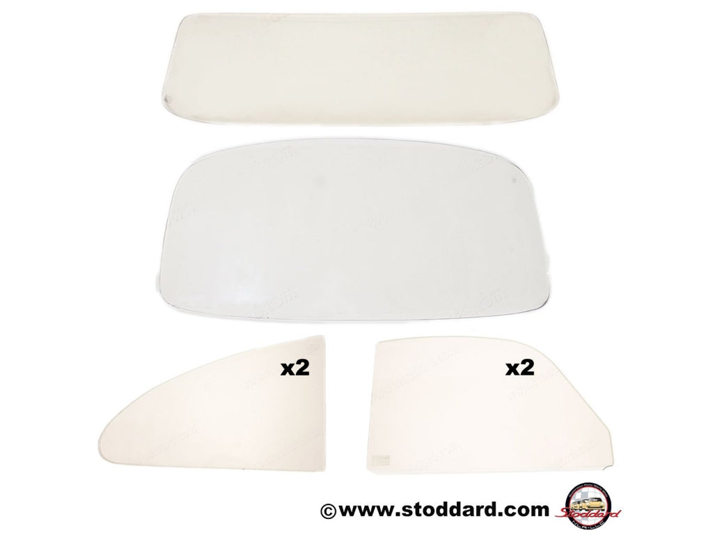 Clear Glass Set, For 356A T1 Coupe without Vent Window