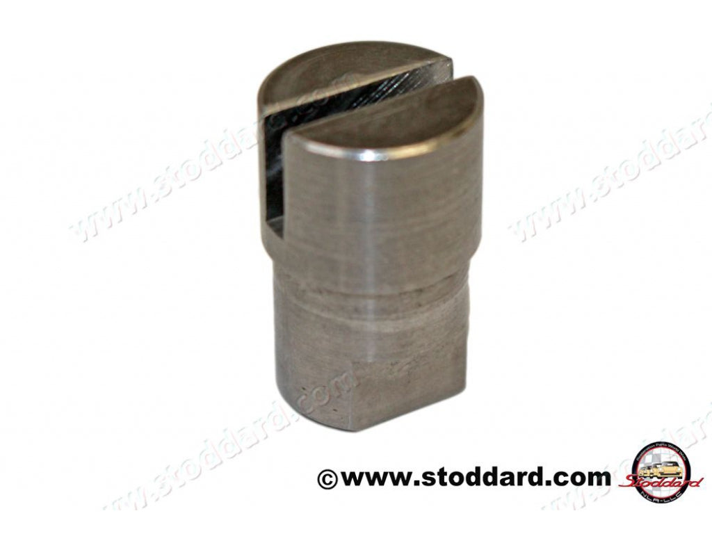 Steel Window regulator repair pin, 23mm long pivot, slot parallel to other end