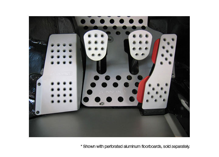 Rennline 4-Piece Perforated Aluminum Pedal Set, Silver