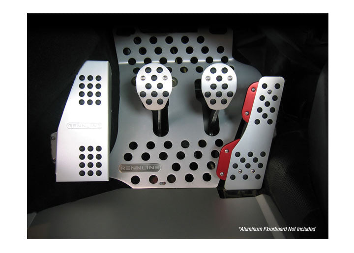 Rennline Rubber-Tipped 4-Piece Pedal Set, Manual Transmission, Targa/Cabriolet, Silver