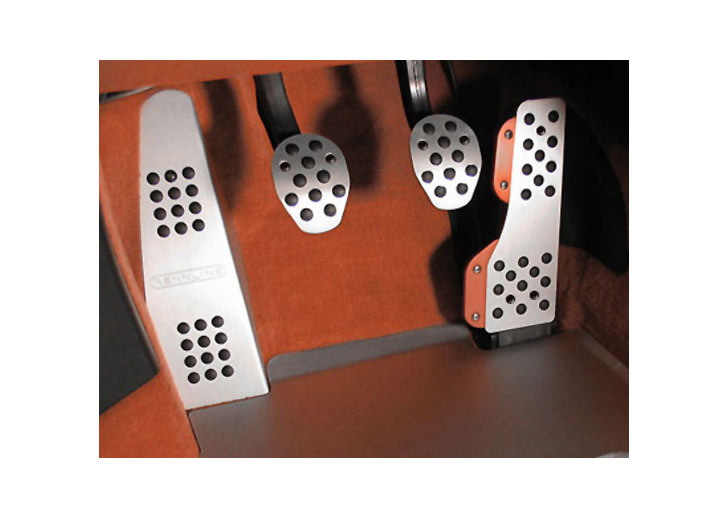 Rennline Rubber Grip Aluminum Pedal Set, 4-Piece, Manual Transmission, Silver