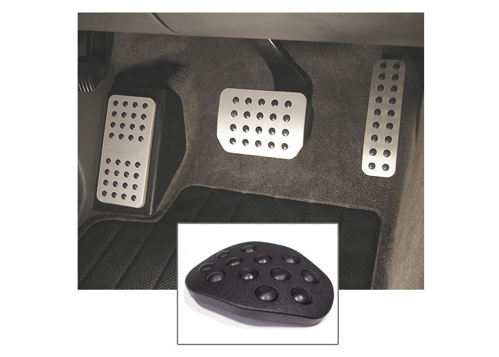 Rennline Rubber Grip Aluminum 3-Piece Pedal Set, Black