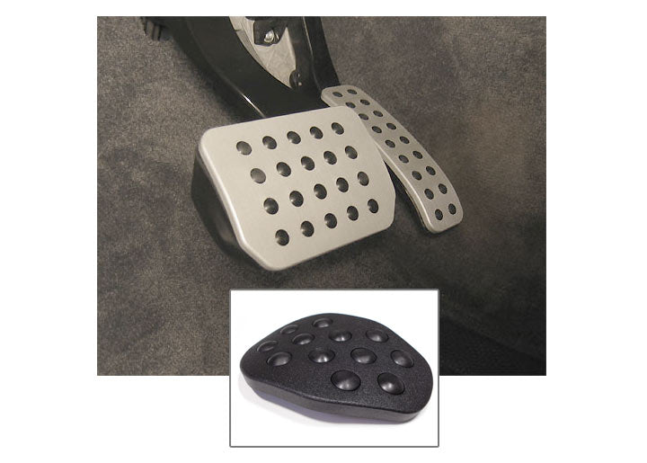 Rennline Rubber Grip Aluminum 2-Piece Pedal Set, Black