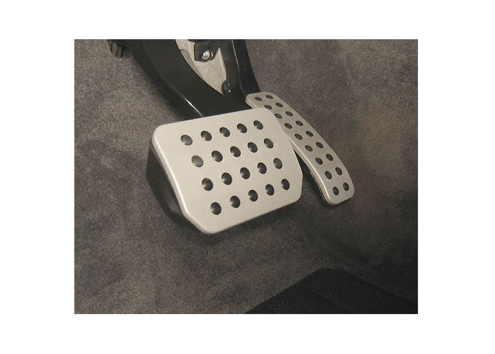 Rennline Rubber Grip Aluminum 2-Piece Pedal Set, Silver