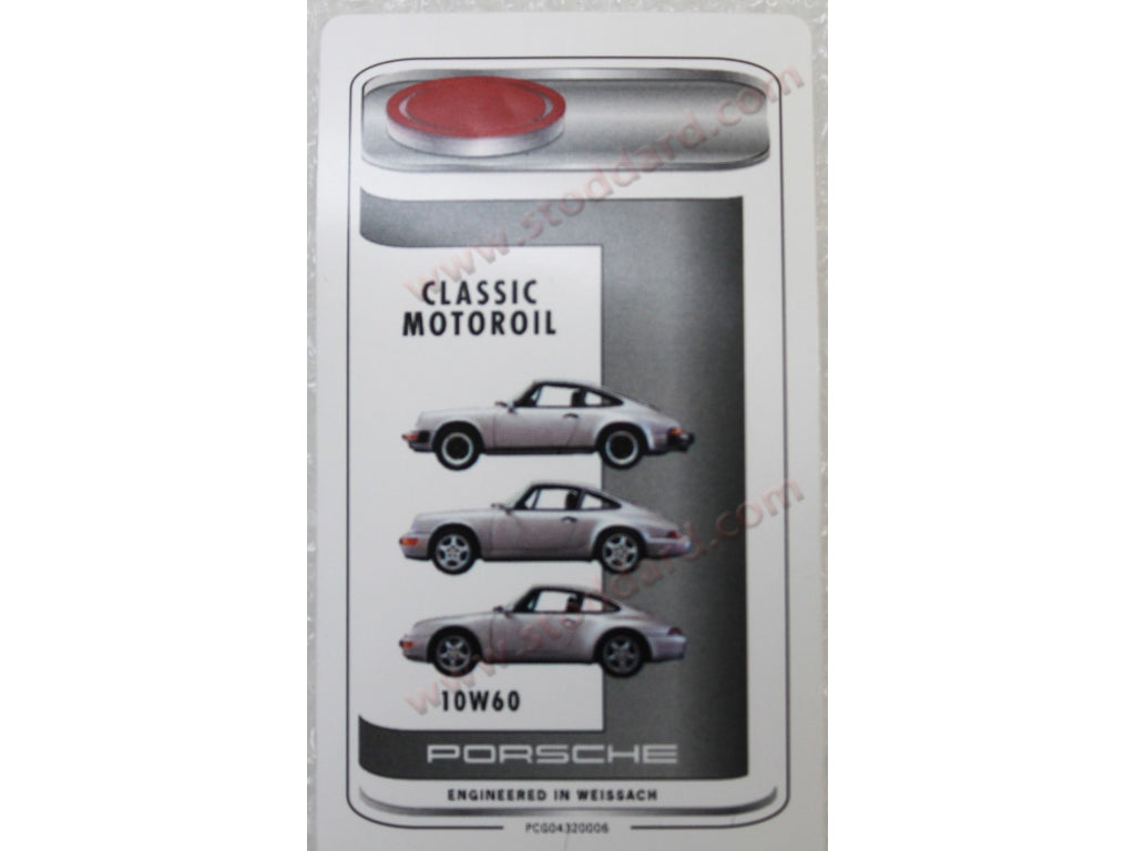 Oil Type Decal 10W60 For Porsche Classic Oil