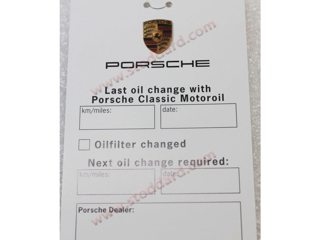 Oil Change Service Label Hang Tag 20W50