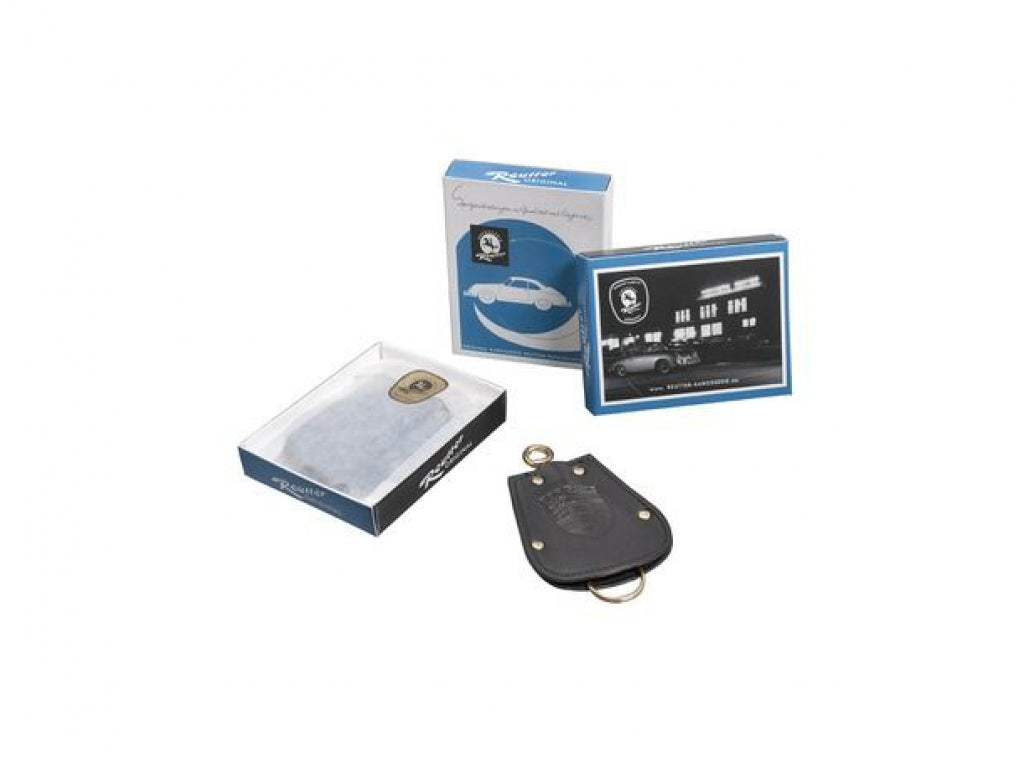 Reutter Key Fob Case Pouch for Porsche 356 in black leather