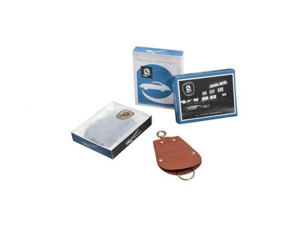 Key Fob Case Pouch for Porsche 356 in brown leather