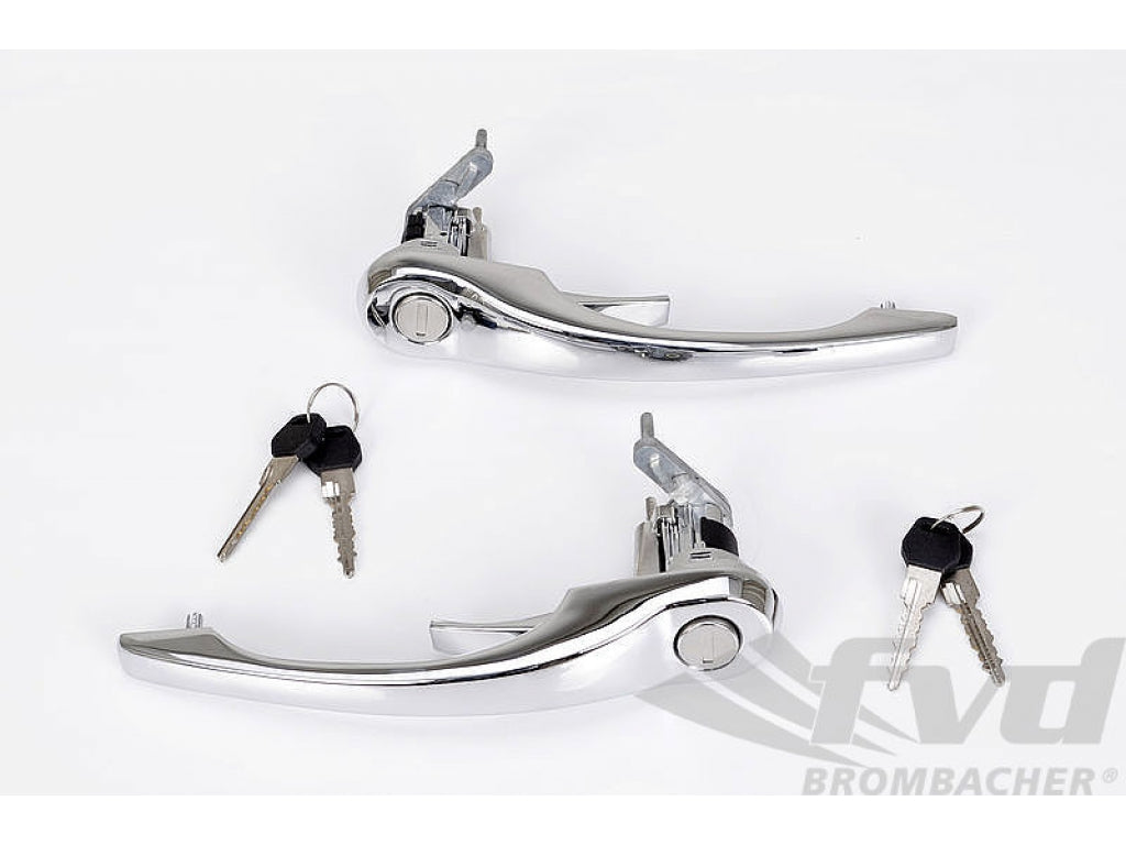 Door Handle Set 911 / 930 1965-89 - Exterior - Chrome - Left - Aftermarket