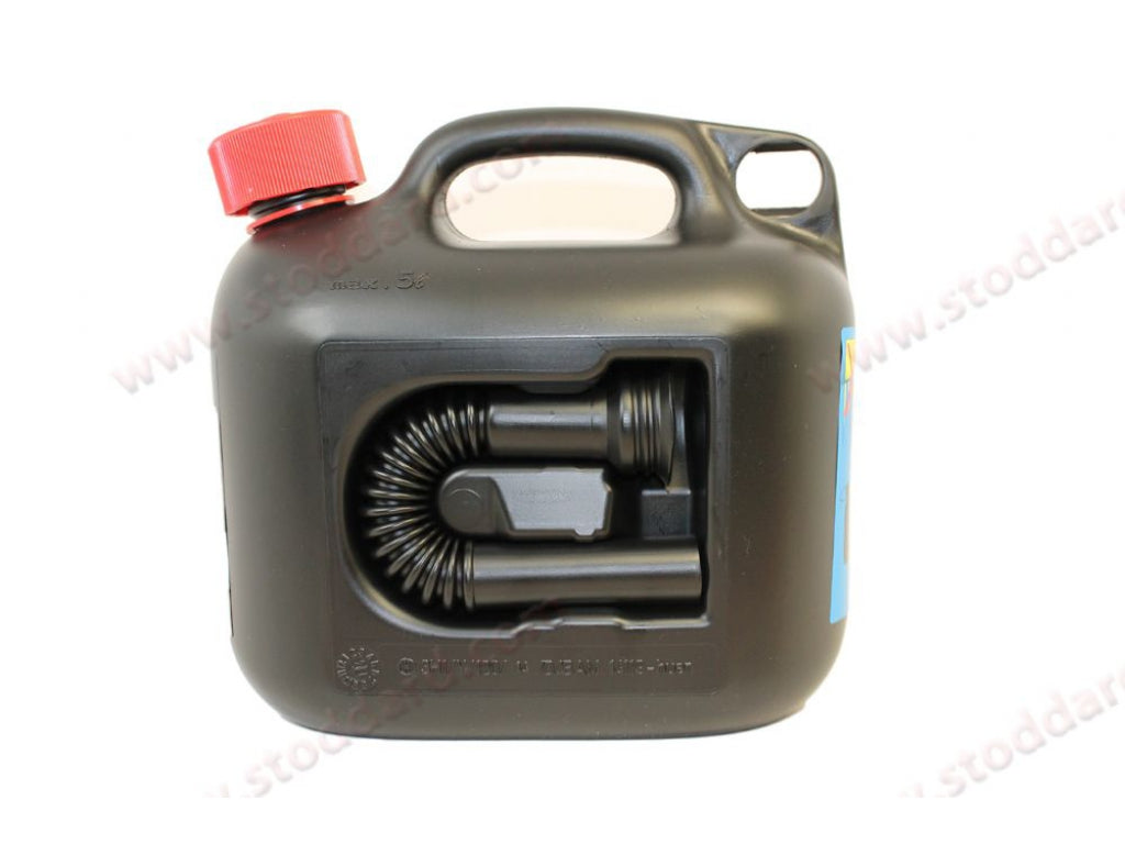 Porsche 5 Liter Utility Jug, With Shop Towel These cans are made by Porsche for use with Gasoline or Diesel in the rest of the world, but they are not officially imported to the United States