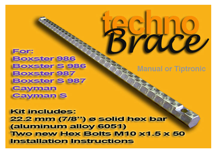 Technobrace Rear Strut Brace, Manual Transmissions boxster/cayman
