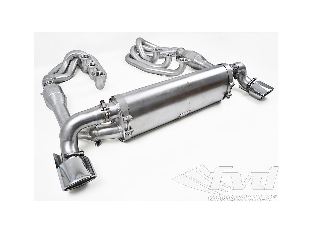 Exhaust Race Brombacher 964 , Stainless , cat-bypass, 2x90mm Oval Tips, no heating