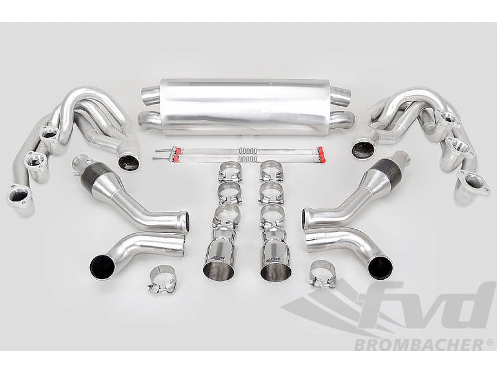 Exhaust System 964 - RACE - 100 Cell Catalytics - Dual Outlet - Without Heat - Round Tips