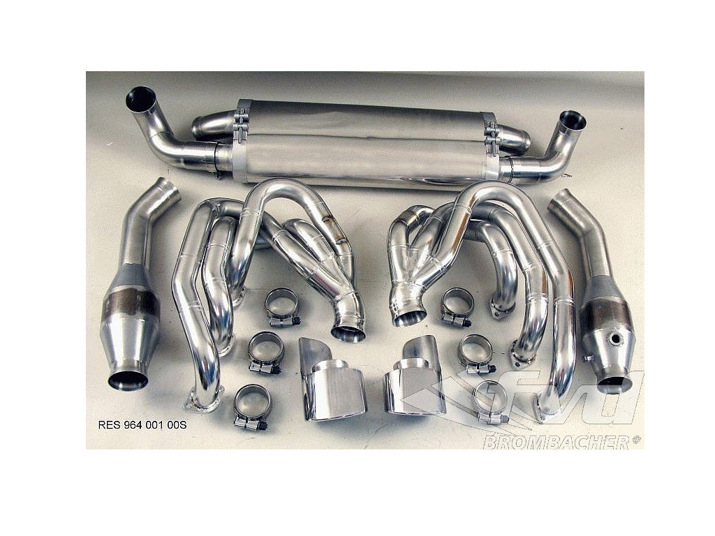 Exhaust Race Brombacher 964 , Stainless , 100 Cell, 2x90mm Oval Tips, no heating