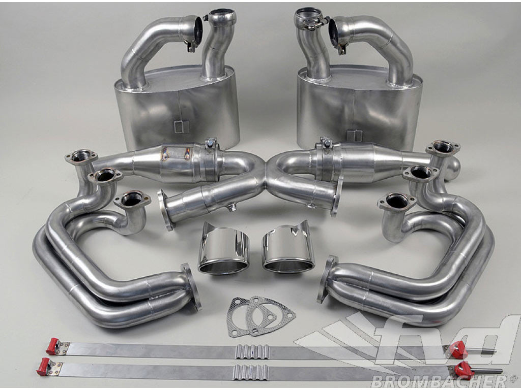 Race Exhaust System 993 Brombacher (Sound Version), Cat Bypass, Dual 3.5 (90mm) Tips