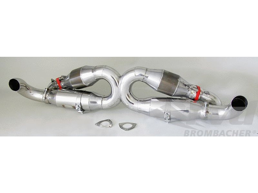 End Muffler M&M RACE 996 3,6L with 100 cell sport catalytics for OEM Headers