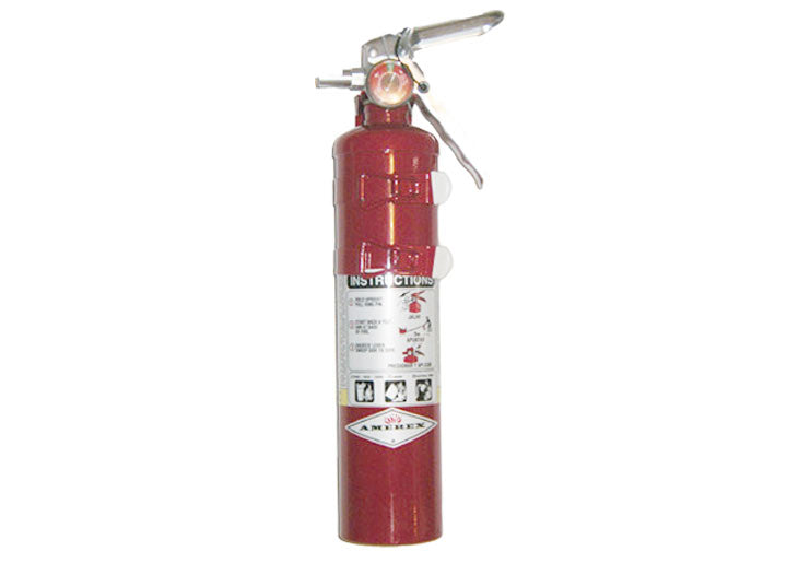 halon 2.5 lb steel red canister fire extinguisher